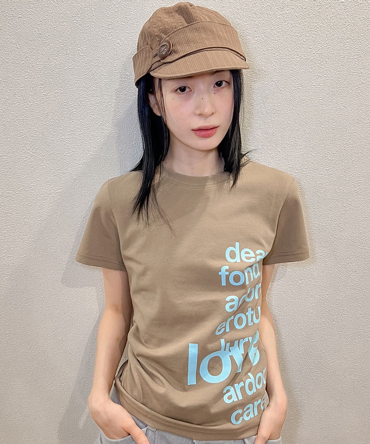 오피쉬(OAFISH) LETTERING T-SHIRT, BROWN