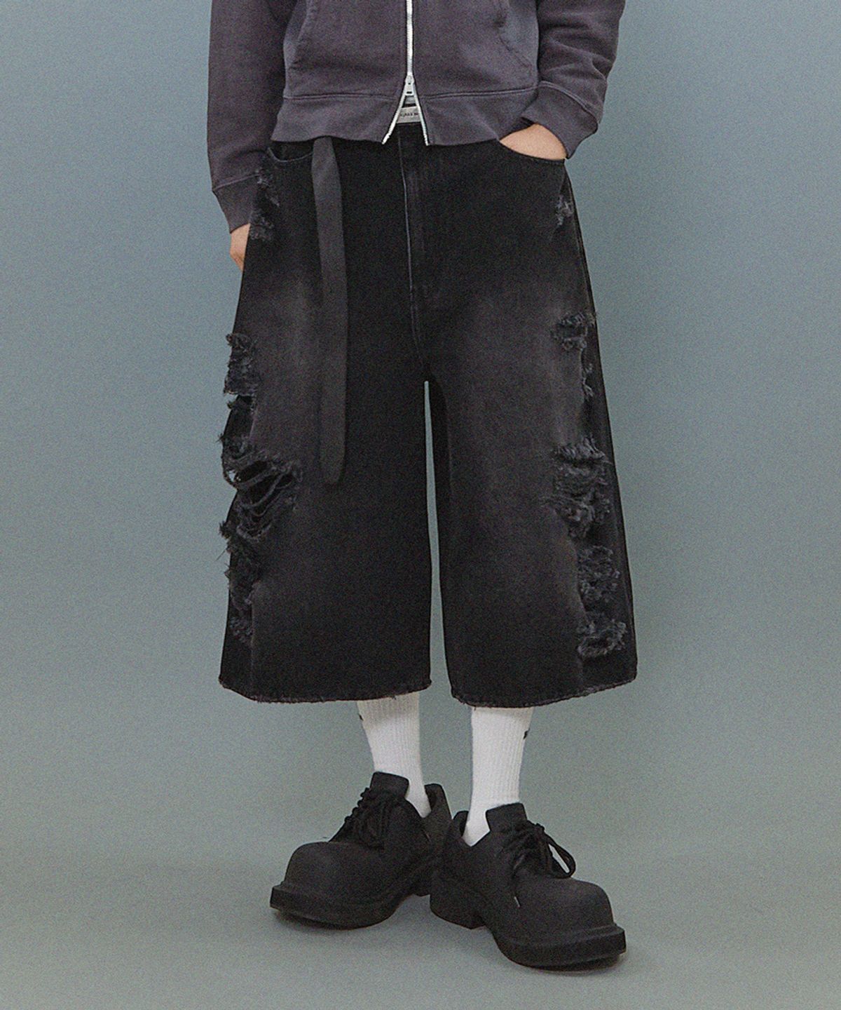 오더아카이브(ORDER ARCHIVE) Bermuda wide 03 - Destroyed black [WIDE FIT]