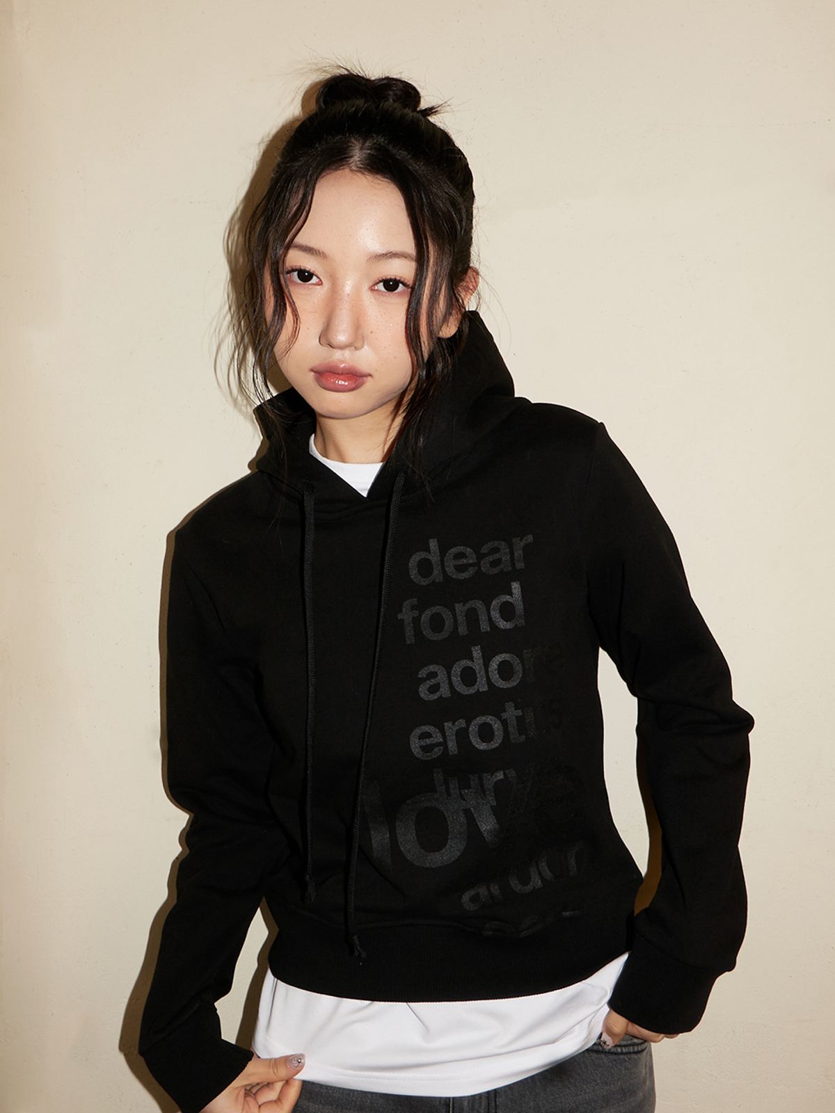 오피쉬(OAFISH) LETTERING HOODIE, BLACK