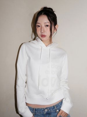 LETTERING HOODIE, WHITE