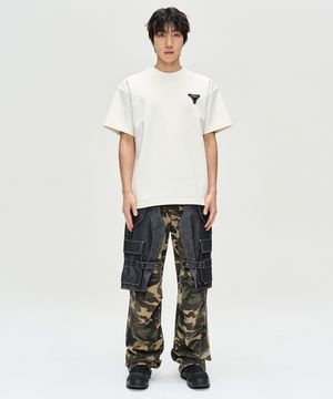 유니섹스 스툴 패치 로고 티셔츠 atb1329u(WHITE)