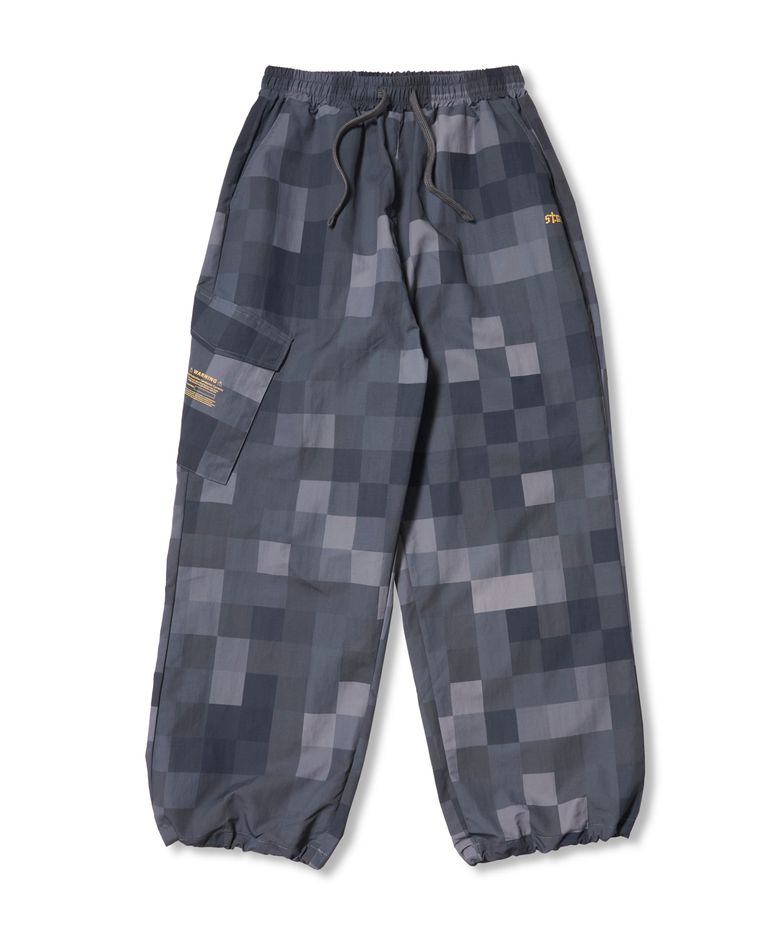 Square Camouflage Super Wide Jogger Pants Gray