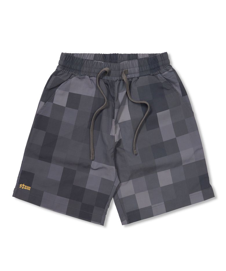 Square Camouflage Short Pants Gray