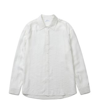 오버핏 라이트 플리츠 셔츠 (화이트)