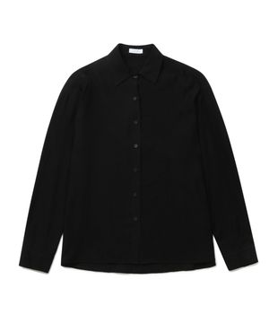 오버핏 라이트 플리츠 셔츠 (블랙)