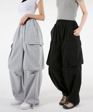빅포켓카고 와이드 스트링 조거트레이닝팬츠 2Color