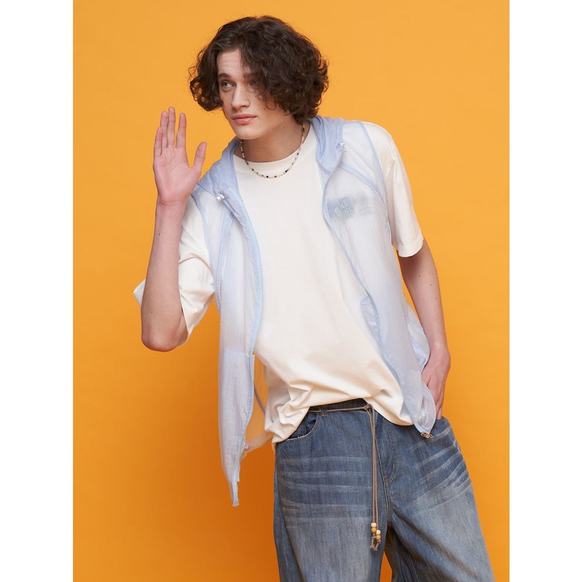 샌드 사운드(SAND SOUND) Hoodie Vest  Sky Blue