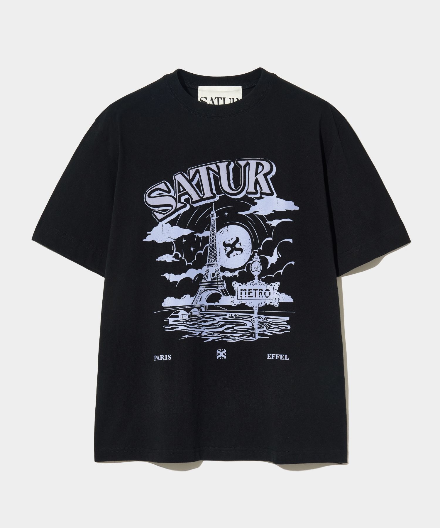 ★韓国の人気★【SATUR】★Paris Metro Graphic T-Shir.t★ ☆韓国の人気☆【SATUR】☆Paris Metro Graphic T-Shir.t☆