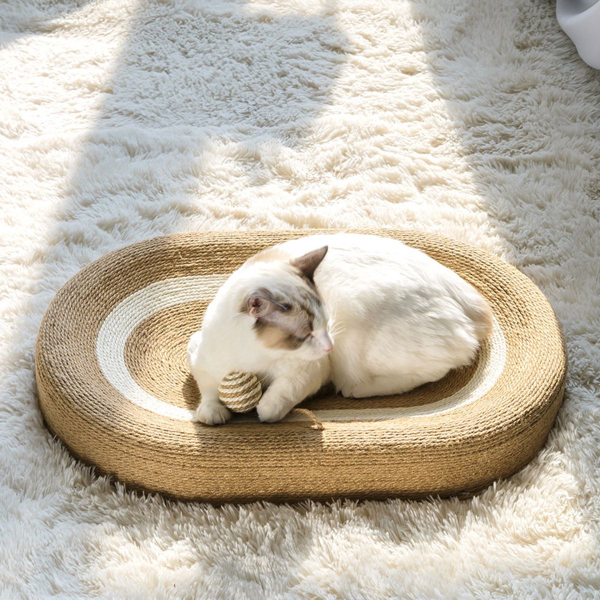 레토(LETO) 고양이 스크래쳐 특대형 사이잘삼 침대 60x40