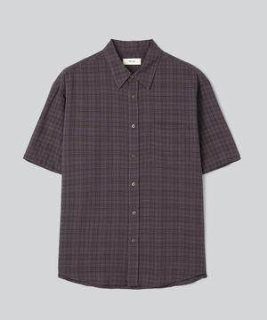 카일리 체크 하프 셔츠 (레드 빈)