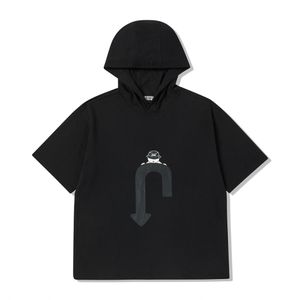 유턴 반팔 후드 티셔츠