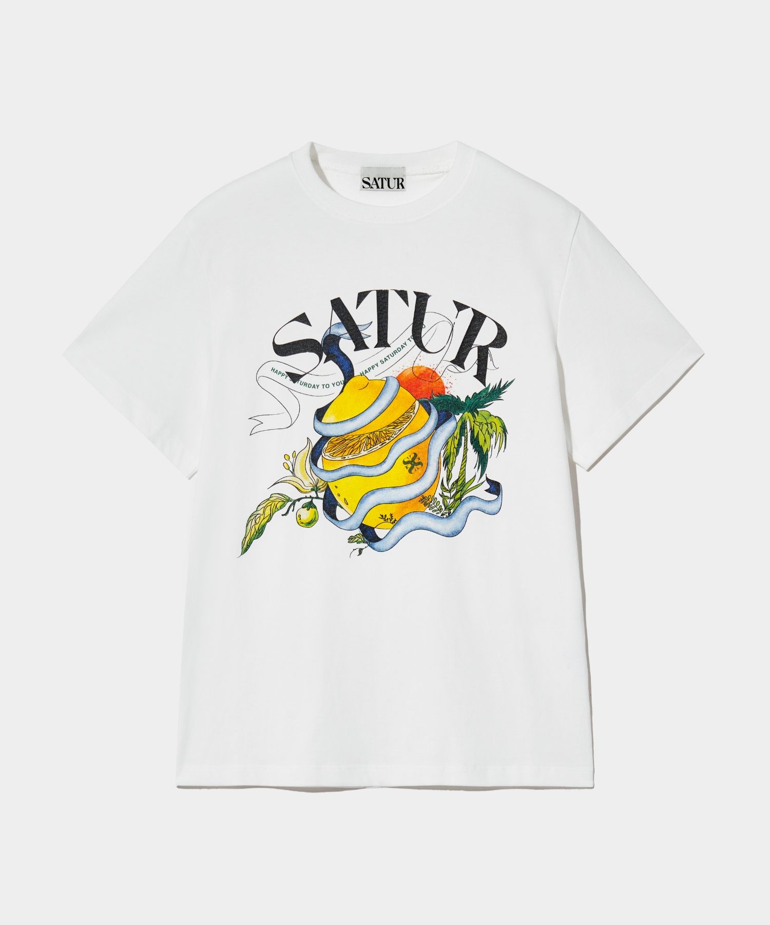 MUSINSA公式 | SATUR (W) Ribbon Citron Graphic Short-sleeved