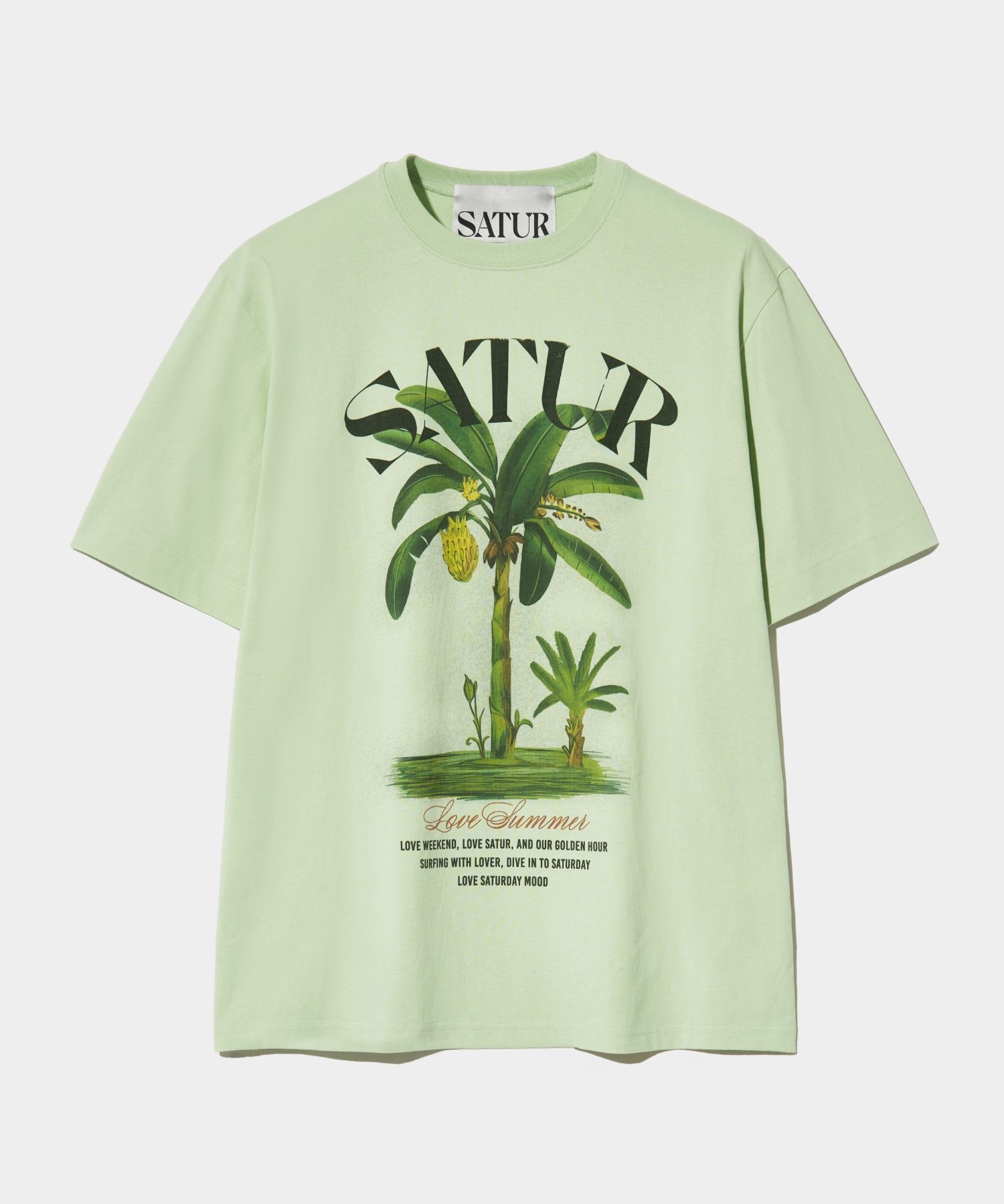 ★SATUR★ Banana Tree Graphic Short Sleeve T-Shirt Seradon M MUSINSA | SATUR Banana Tree Graphic Short-sleeved T-shirt