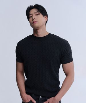 케이블 반팔 머슬 니트_3color