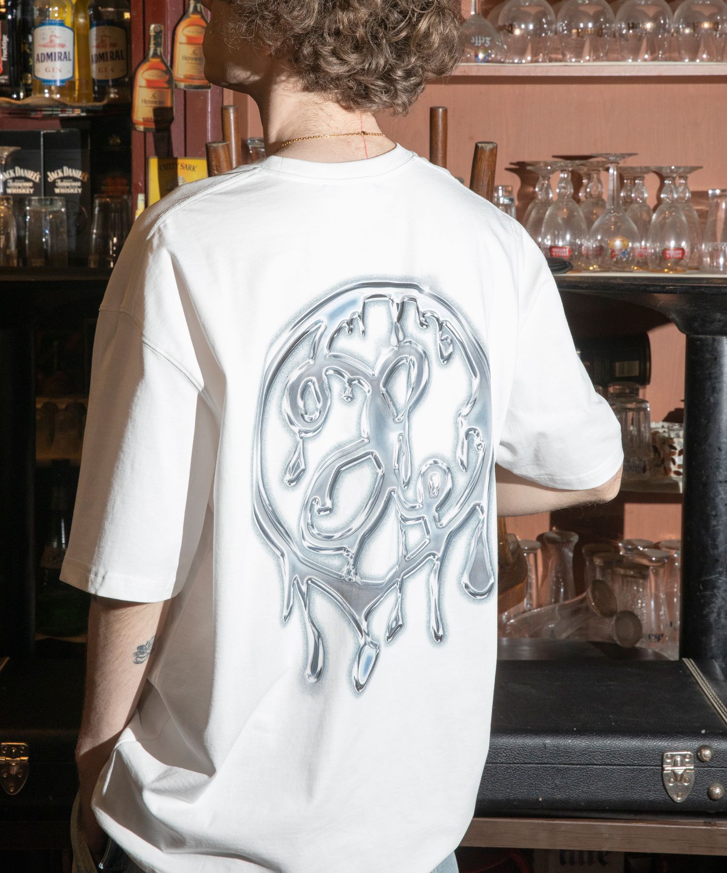 MUSINSA | XTONZ XTT097 Metal Logo Short-Sleeved T-Shirt (WHITE)