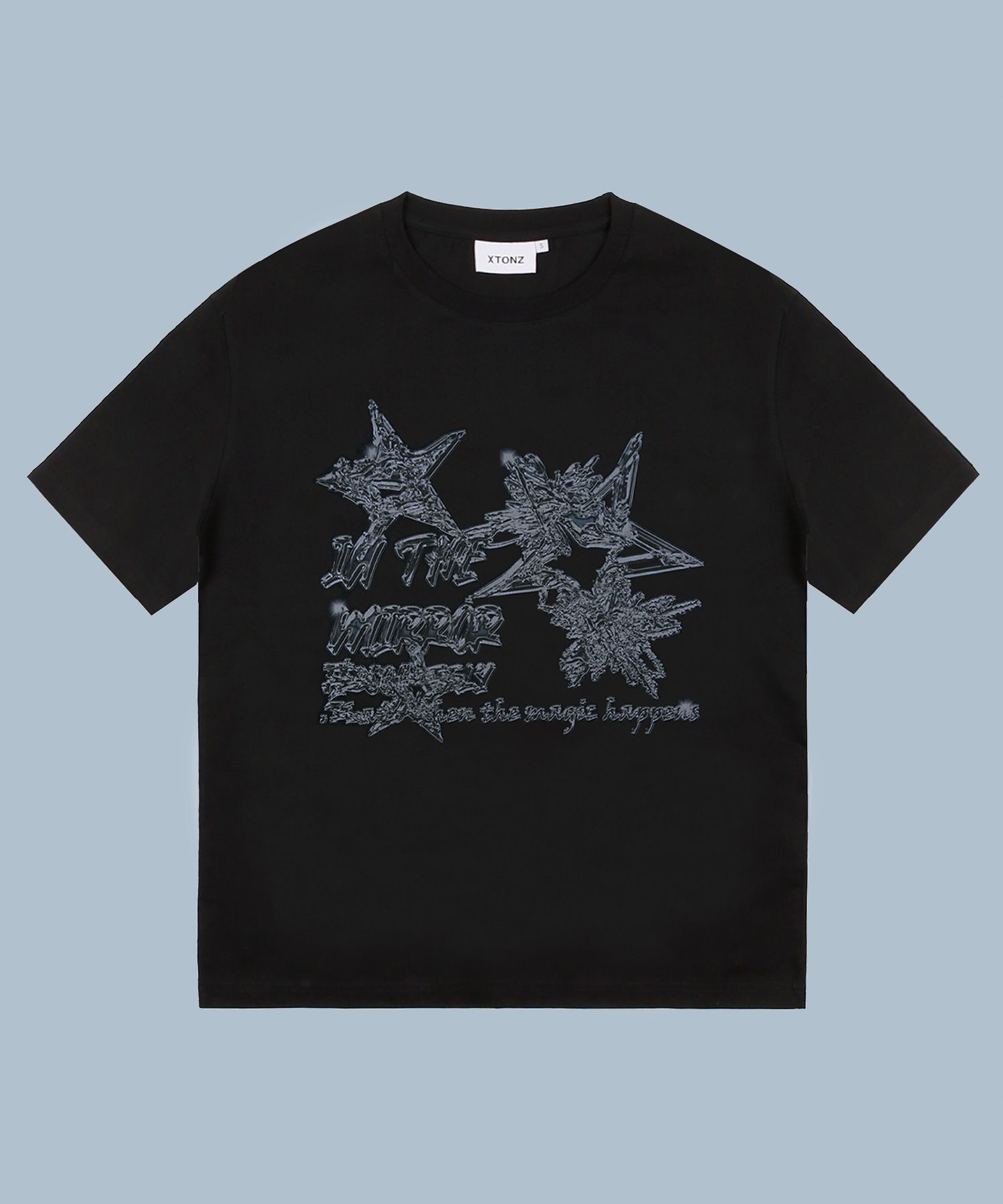 トップスその他 XTONZ XTT084 Star Mirror Short Sleeve T-Shirt BLACK XTT084BK MUSINSA | XTONZ XTT084 Star Mirror Short-Sleeved T-Shirt (BLACK)