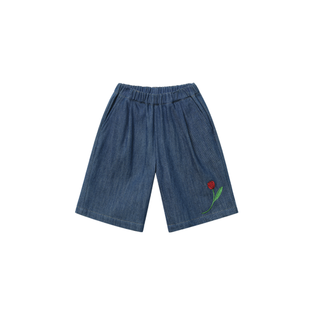 라메종드도도(LA MAISON DE DODO) Simply Dodo Wide Pants with a Tulip (Blue Denim)_ 아동복 데님반바지