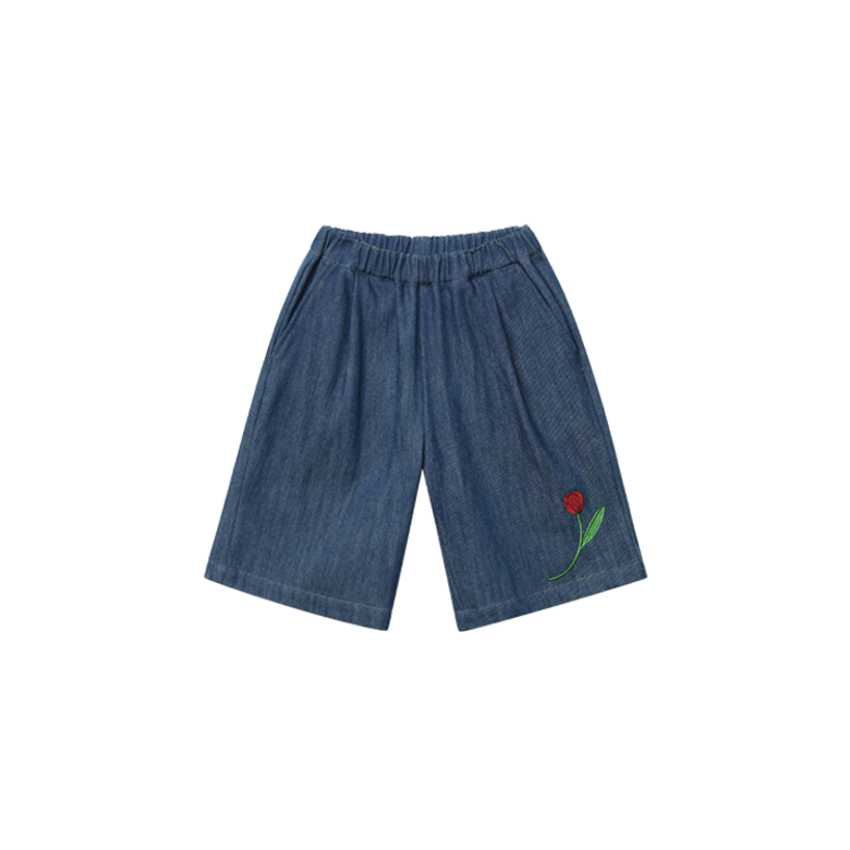 Simply Dodo Wide Pants with a Tulip (Blue Denim)_ 아동복 데님반바지