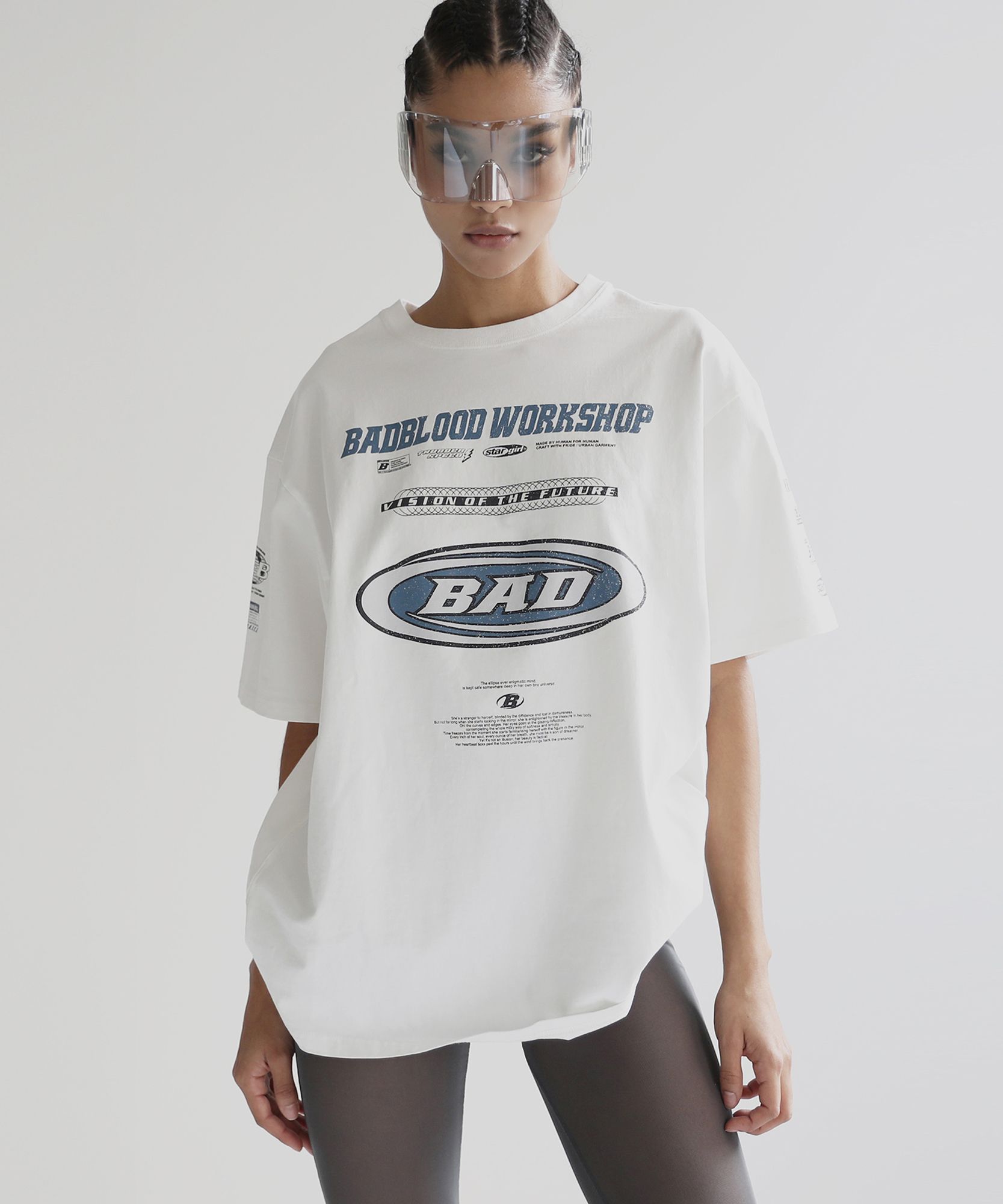 MUSINSA | BADBLOOD F2 Old Effect T-Shirt - White