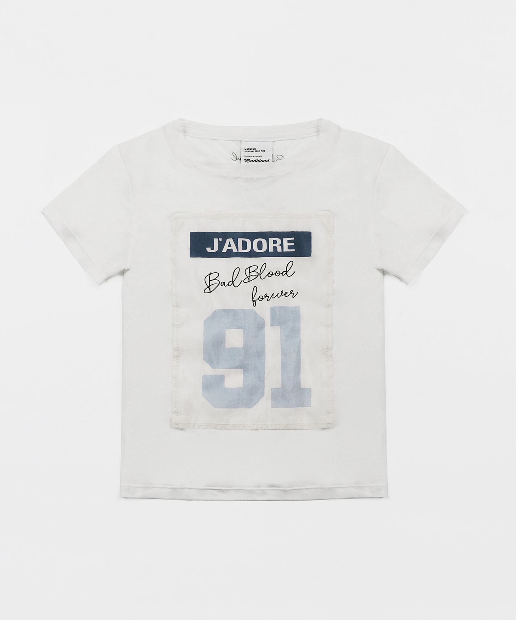 新品【BADBLOOD】Short Sleeve T-Shirt - White MUSINSA | BADBLOOD J'adore T-shirt - White/Powder Blue