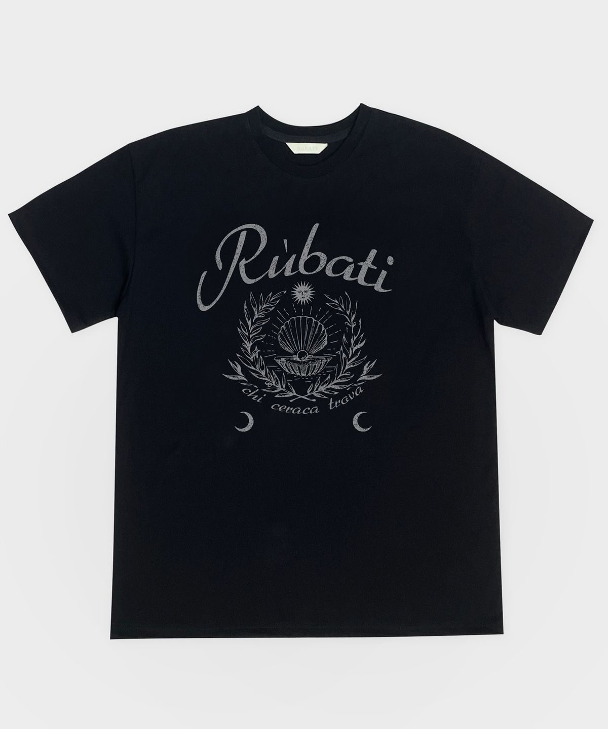 루바티(RUBATI) 펄 오이스터 레트로무드 티셔츠_블랙
