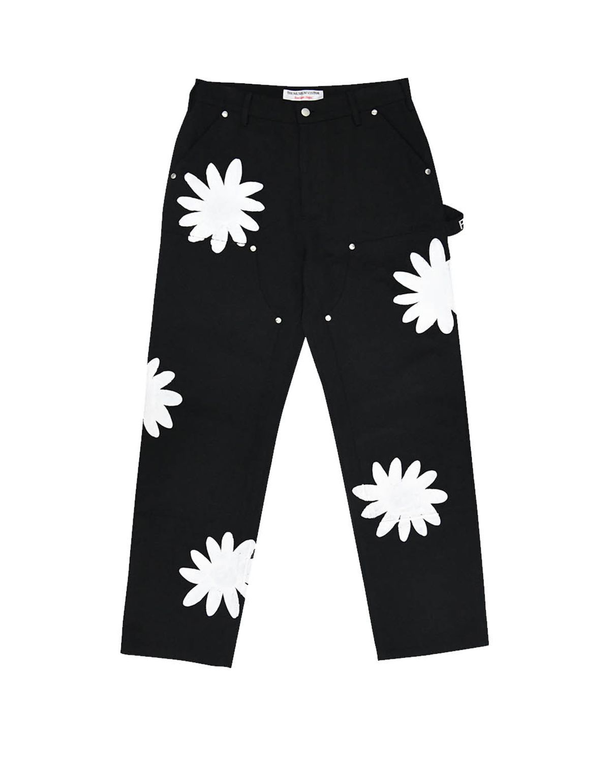 더뮤지엄비지터(THEMUSEUMVISITOR) HAND PAINTED FLOWER CITY PANTS (BLACK)