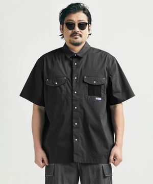 [빅사이즈]스튜디오 워크 반팔셔츠 블랙