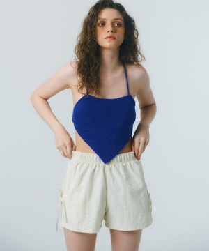 RIBBON NYLON SHORTS_ivory