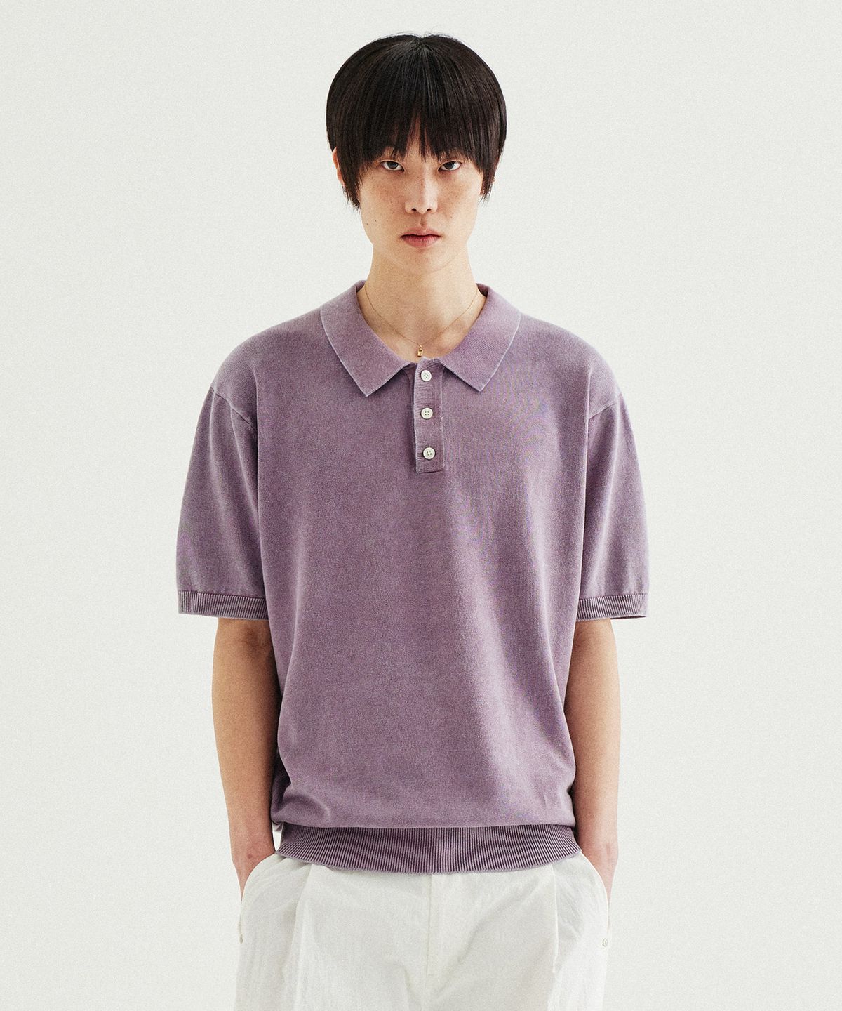 키뮤어(KIIMUIR) 가먼트다잉 카라 하프 니트_4 COLOR