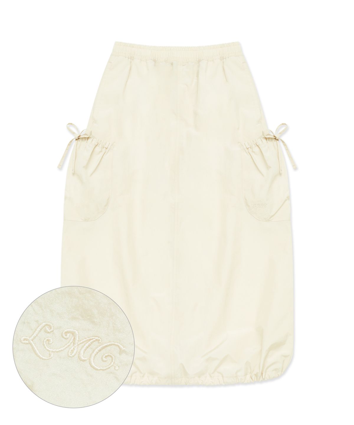 엘엠씨(LMC) WM RIBBON NYLON LONG SKIRT ivory