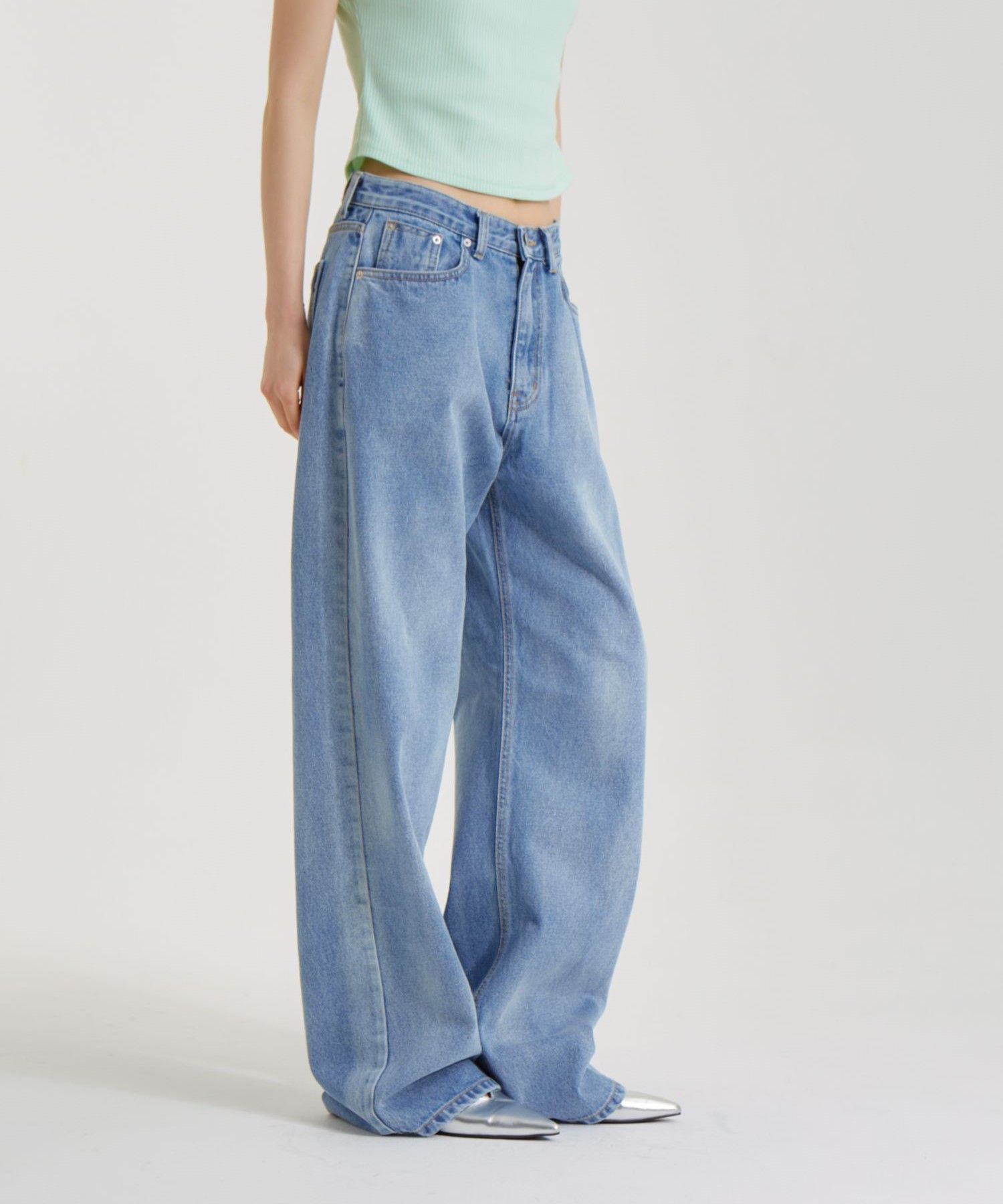 ◆UNKNOWN PLANET◆ Bubble Wash Wide Denim Pants Blue MUSINSA公式 | UNKNOWN PLANET Bubble Wash Wide Denim Pants Blue