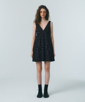 VINTAGE FLOWER ONEPIECE_black