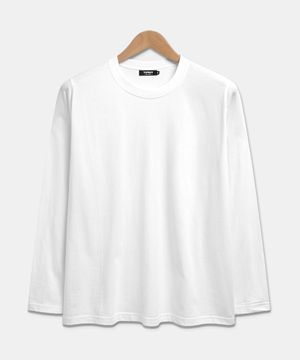 베이직 스탠다드핏 20수 무지 긴팔티셔츠 화이트