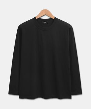 베이직 스탠다드핏 20수 무지 긴팔티셔츠 블랙