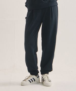 WW 원 턱 조거 스웨트 팬츠[네이비 블랙]