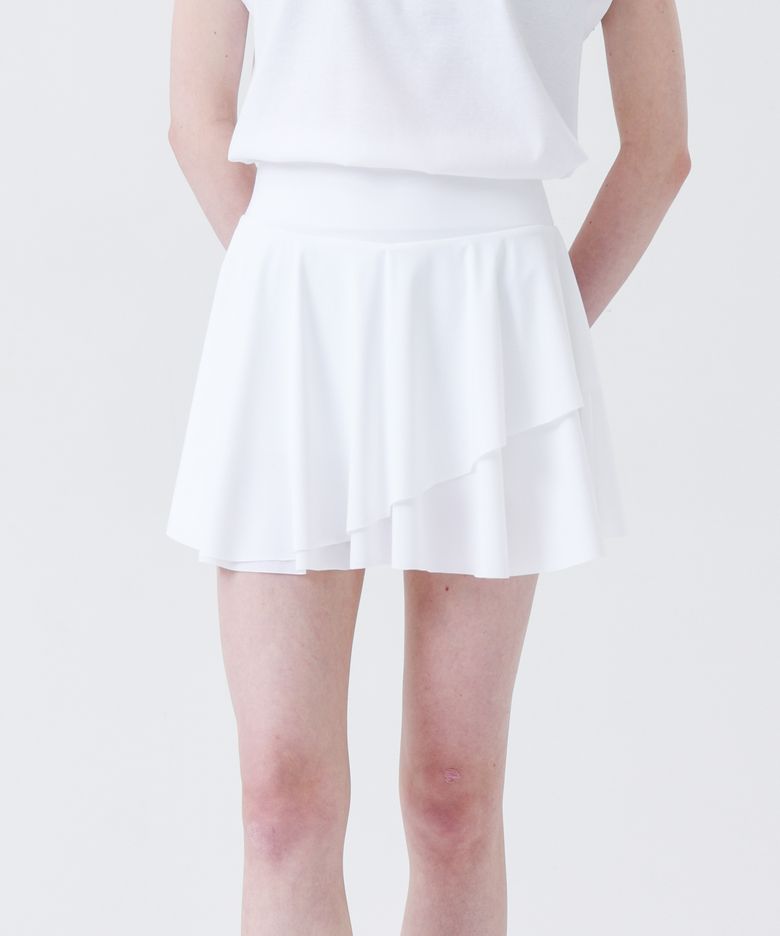 쿨링 더블 레이어 플레어 스커트(UPF50+) WHITE
