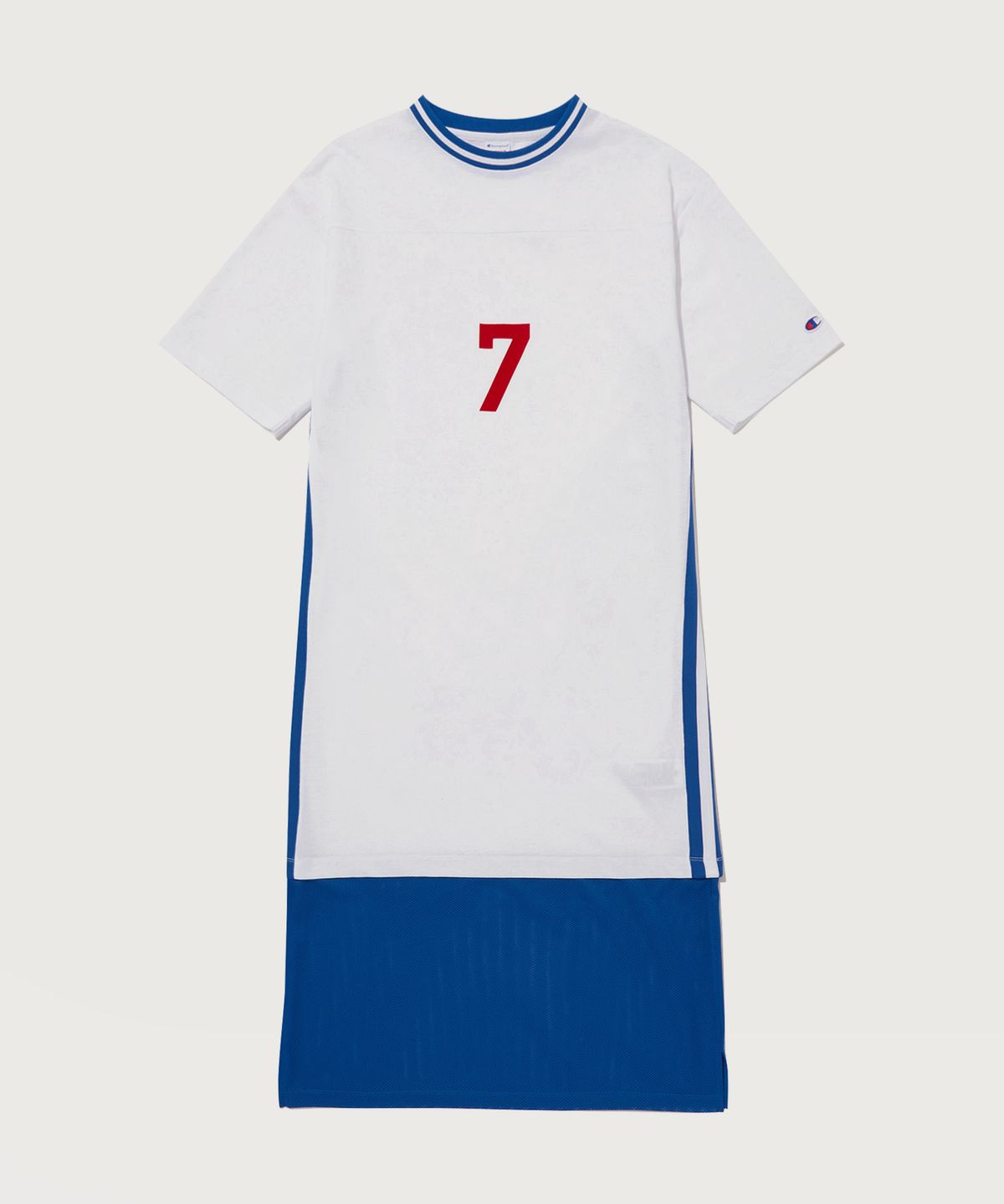 챔피온(CHAMPION) 여성 메쉬 배색 저지 원피스 White