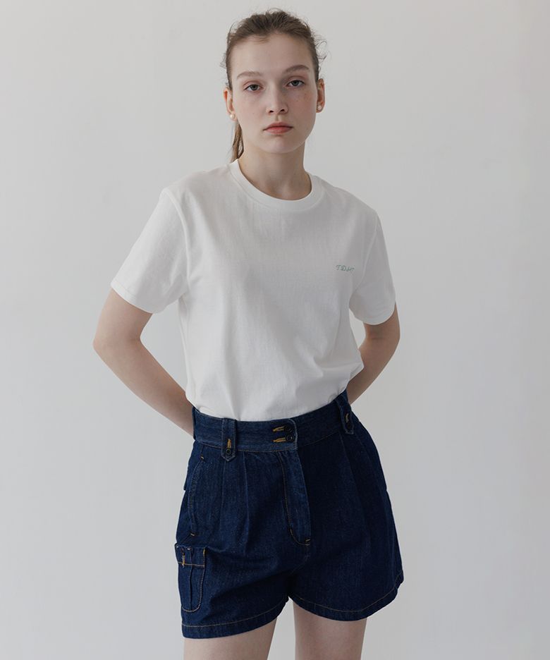 PINTUCK SHORTS INDIGO