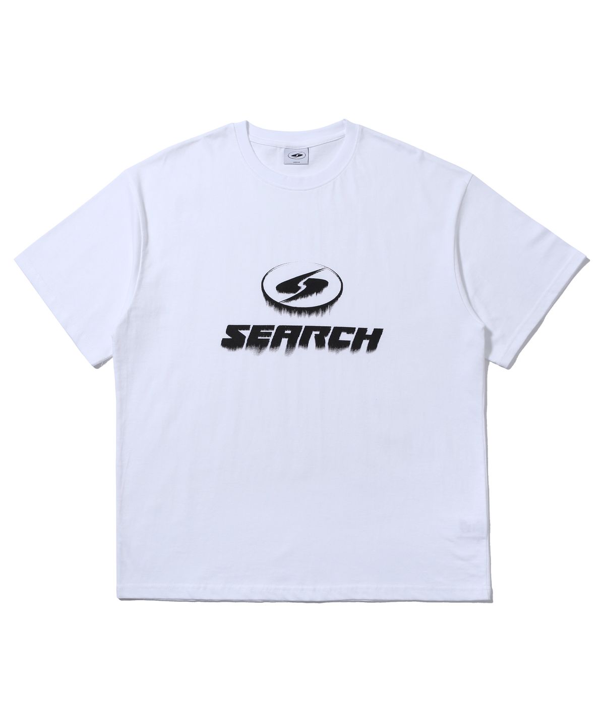 써치410(SEARCH410) 블리드 로고 반팔티 화이트-블랙