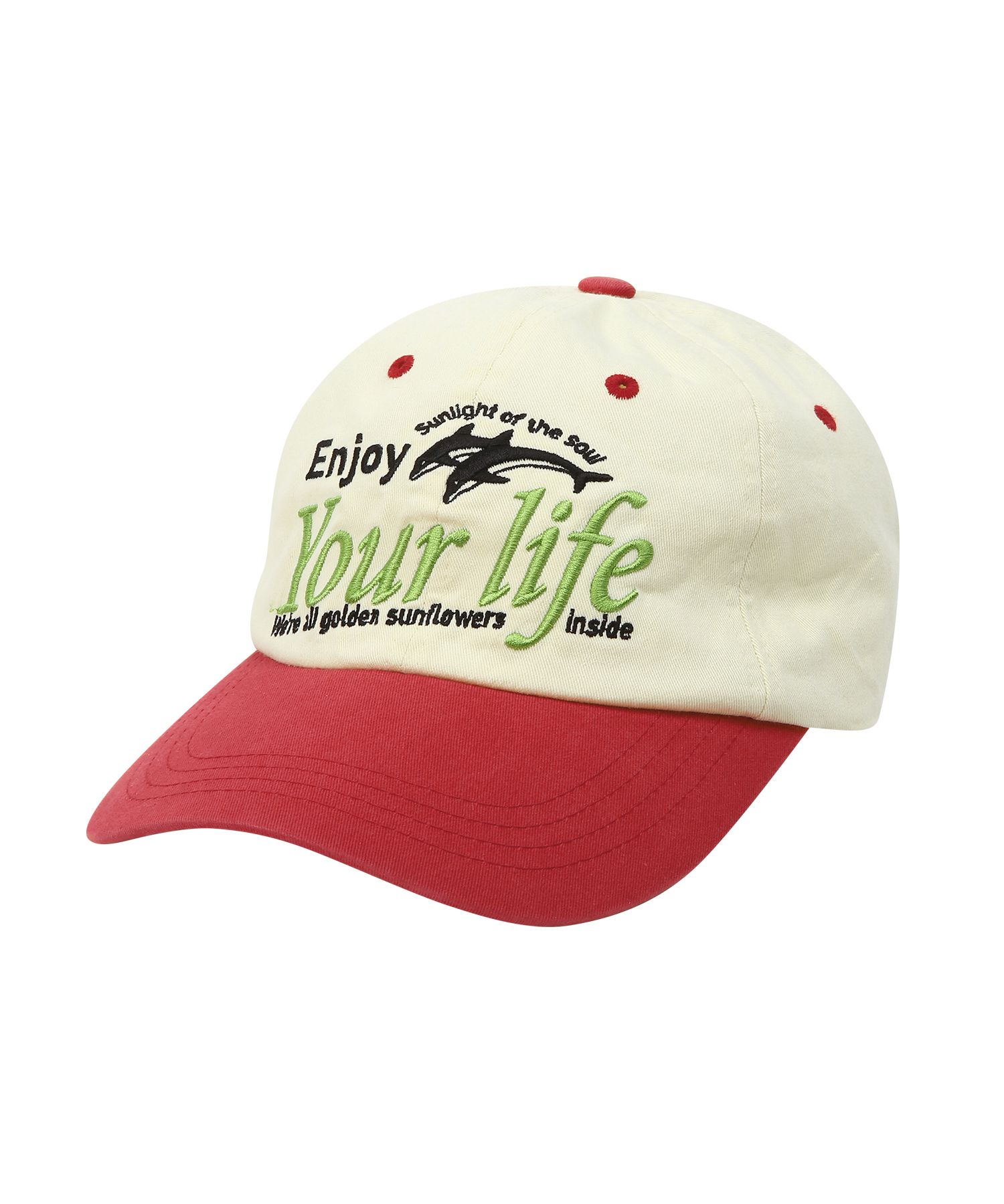 【SLOW ACID】DOLPHIN COLORBLOCK BALL CAP MUSINSA | SLOWACID Dolphin Color Block Ball Cap [Red]