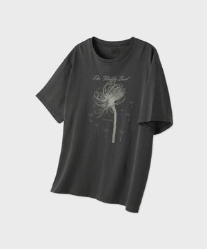 다잉 플러피 플라워 티셔츠 챠콜