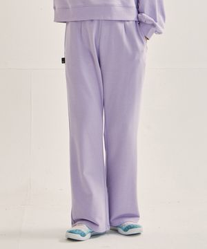 WW 원 턱 세미 와이드 스웨트 팬츠[라벤더]