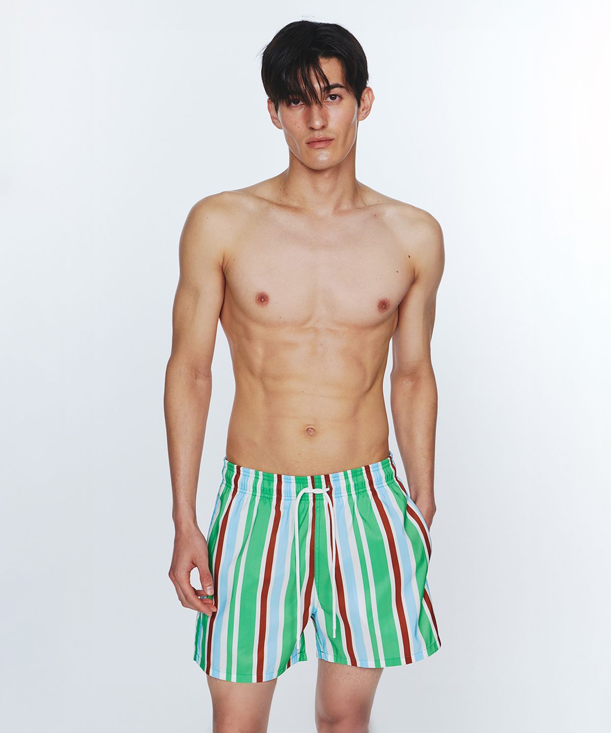 딜라잇풀(DELIGHTPOOL) Sunburst Stripe Swim Trunks - Clover Green