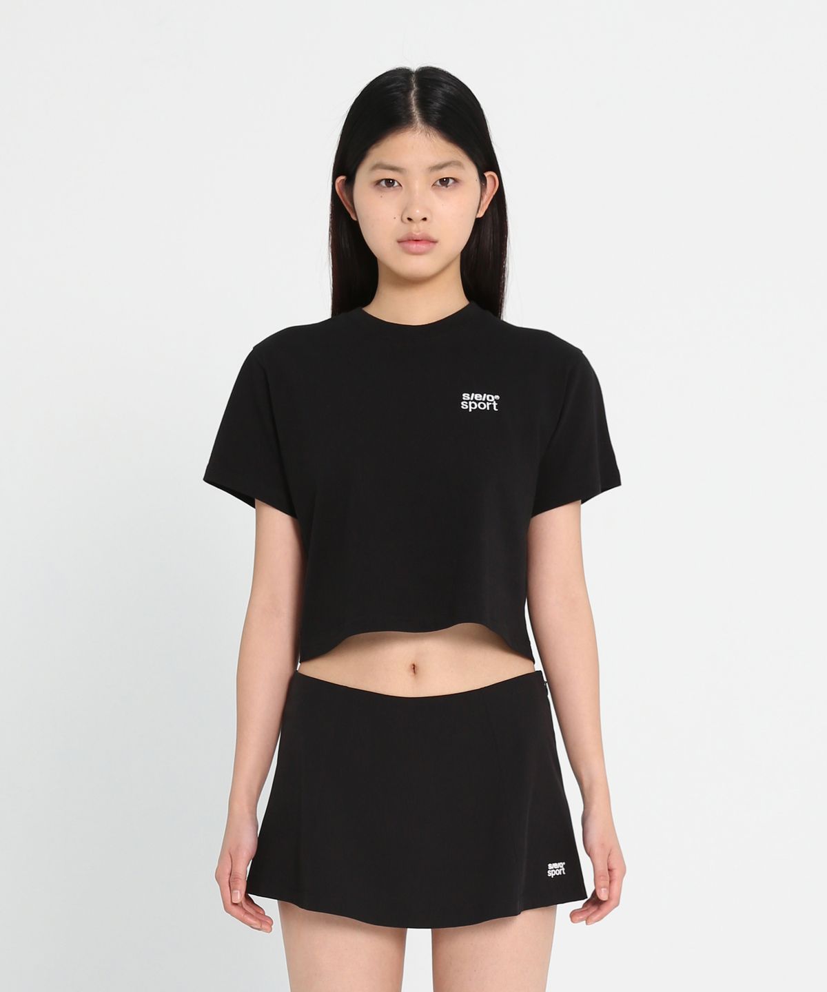 에스이오(s/e/o) s/e/o LOGO CROPPED TEE_BLACK