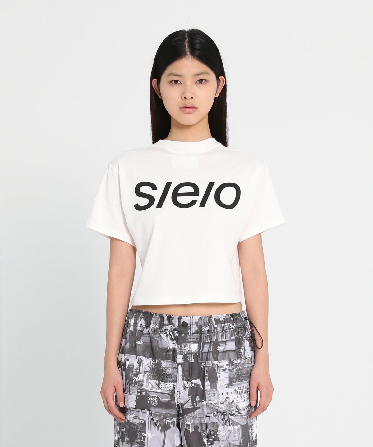 에스이오(s/e/o) s/e/o LOGO CROPPED TEE_IVORY