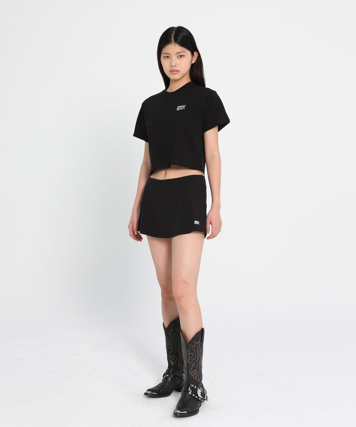 에스이오(s/e/o) PANELED CULOTTE MINI SKIRT_BLACK