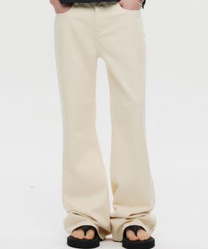 시그니처 플레어 데님 팬츠 베이지