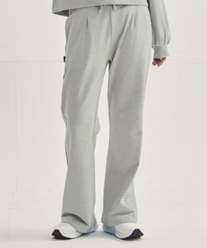 WW 원 턱 세미 와이드 스웨트 팬츠[오트밀]