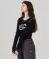 스포티 그래픽 긴팔 티셔츠 블랙