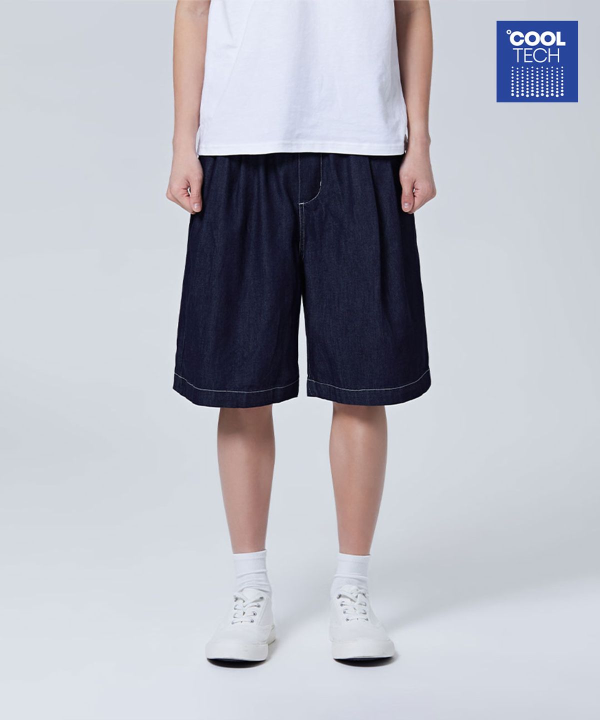 스파오(SPAO) [남녀공용] 데님 밴딩 쇼츠 (셋업)_SPTNE37C01